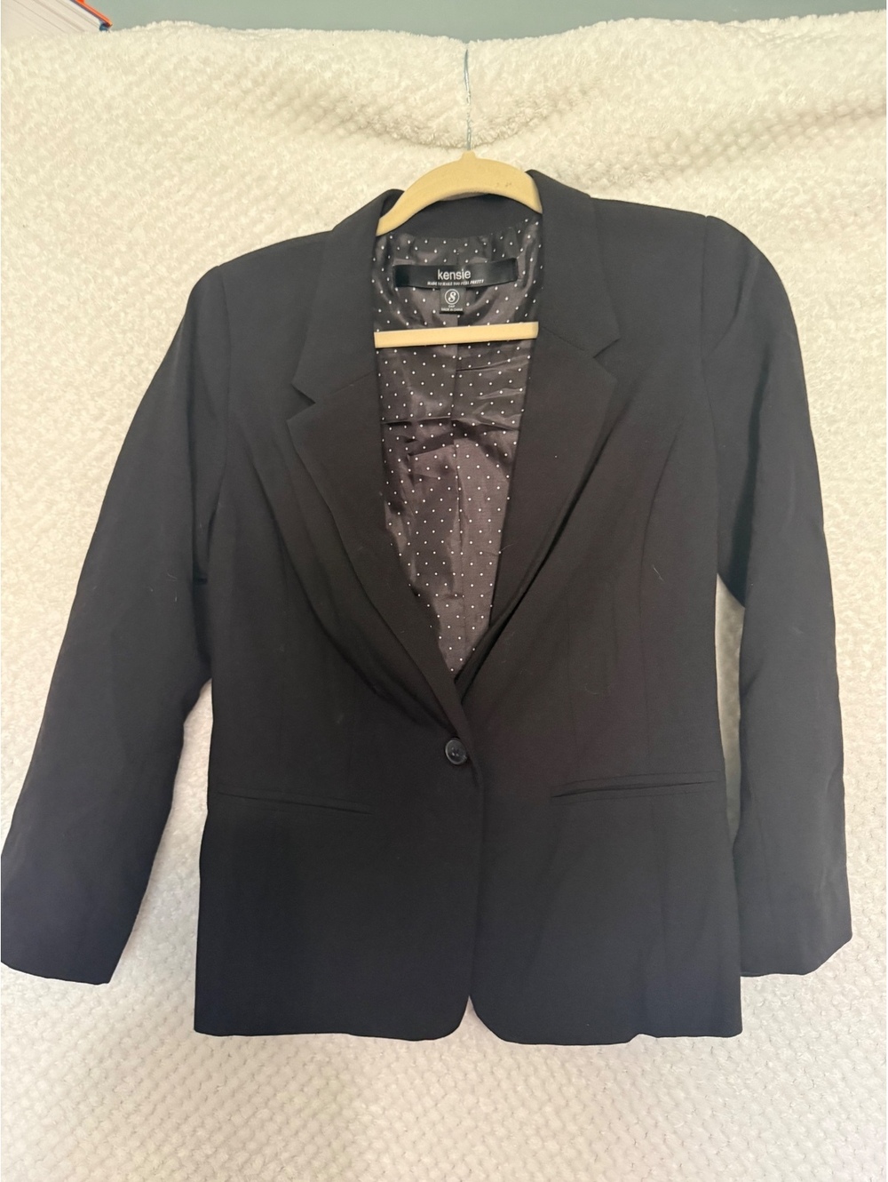 Kensie Black Single Button Blazer Jacket Size Small